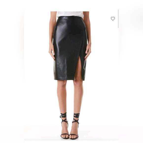 Alice + Olivia Siobhan Faux Wrap Pencil Skirt Size 6 - Picture 10 of 12